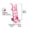 44479 - Diablo de carga de 450 kg, ruedas sólidas, doble balero