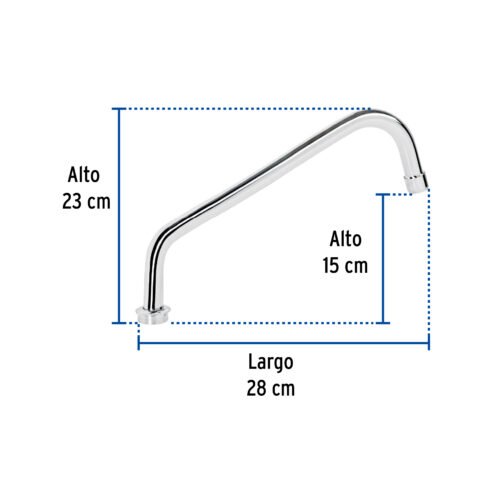 44481 - Cuello estándar para mezcladora de fregadero, cromo, Aqua