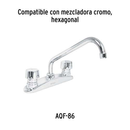 44481 - Cuello estándar para mezcladora de fregadero, cromo, Aqua