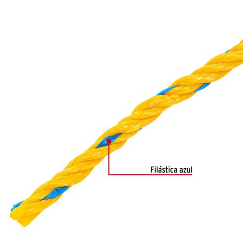 444853 44485 - Kilo de cuerda amarilla de polipropileno 6mm, carrete 20kg