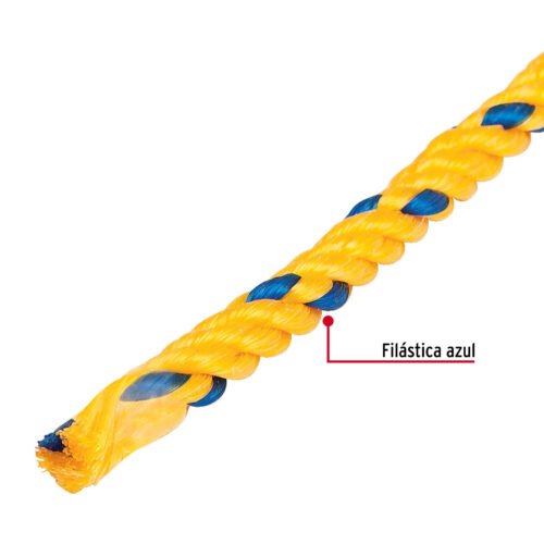 444873 44487 - Kilo de cuerda amarilla de polipropileno 10mm, carrete 20kg