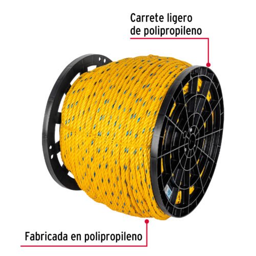 44488 - Kilo de cuerda amarilla de polipropileno 11mm, carrete 20kg