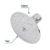 444931 44493 - Regadera redonda metálica 3-1/2" sin brazo, Foset Aqua