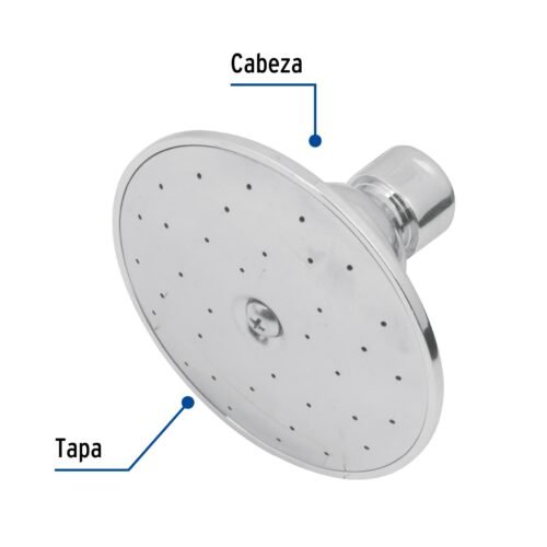 444931 44493 - Regadera redonda metálica 3-1/2" sin brazo, Foset Aqua