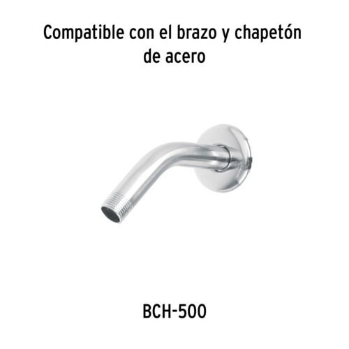 44494 - Regadera cuadrada metálica 2" sin brazo, Foset Aqua