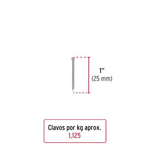 444951 44495 - Bolsa con 1 kg de clavo estándar 1" sin cabeza, FIERO