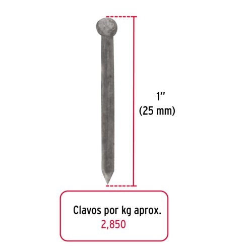 44505 - Bolsa con 1 kg de clavos alfilerillos de 1" sin cabeza
