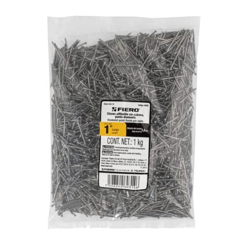 44505 - Bolsa con 1 kg de clavos alfilerillos de 1" sin cabeza