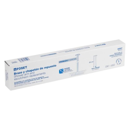445072 44507 - Brazo y chapetón recto de repuesto para regadera, Foset Aqua