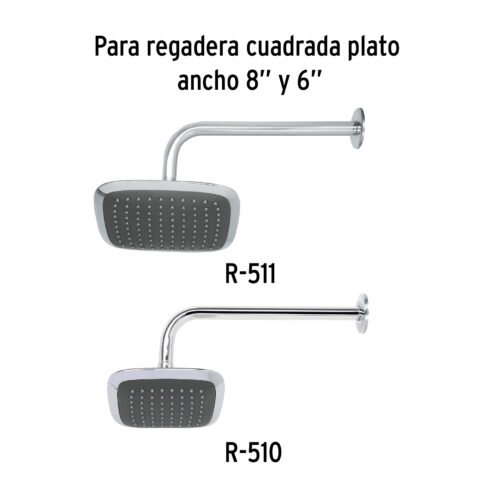 44508 - Brazo de 50 cm y chapetón tipo gancho para regadera, Aero