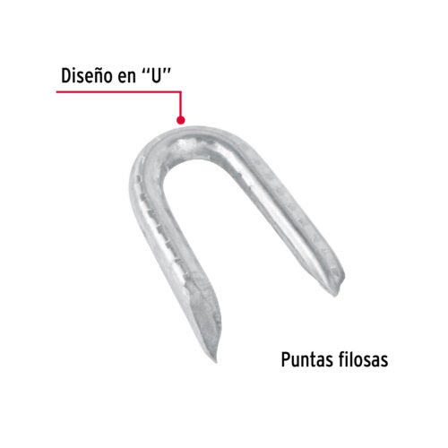 44513 - Caja con 10 kg de grapas 1" galvanizadas p/alambre de púas