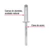44530 - Bolsa con 50 remaches 3/16" x 3/8" de aluminio, ala 3/8"