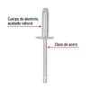44538 - Bolsa con 50 remaches 3/16" x 1/2" de aluminio, ala 17/32"