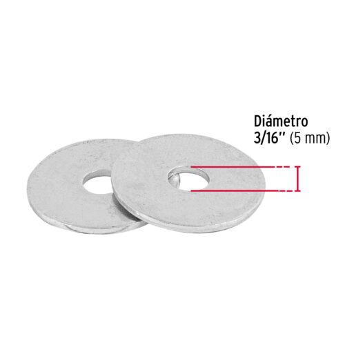 44542 - Bolsa de 1 kilo arandelas planas galvanizadas 3/16", FIERO