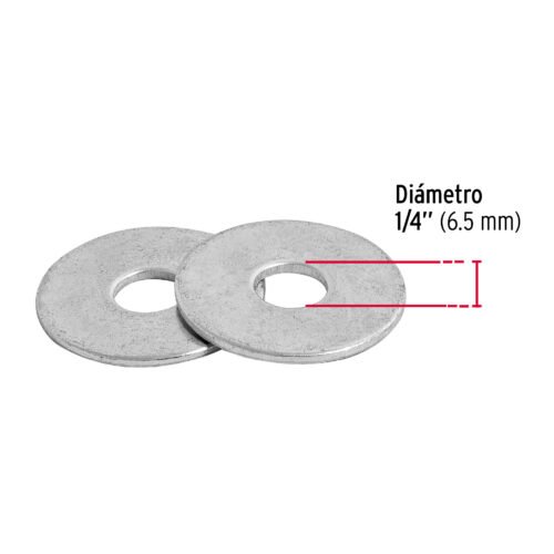 44543 - Bolsa de 1 kilo arandelas planas galvanizadas 1/4", FIERO