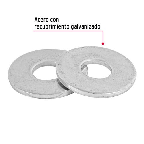 44545 - Bolsa de 1 kilo arandelas planas galvanizadas 3/8", FIERO