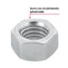 445521 44552 - Bolsa con 50 tuercas 1/2" hexagonales de acero galvanizado