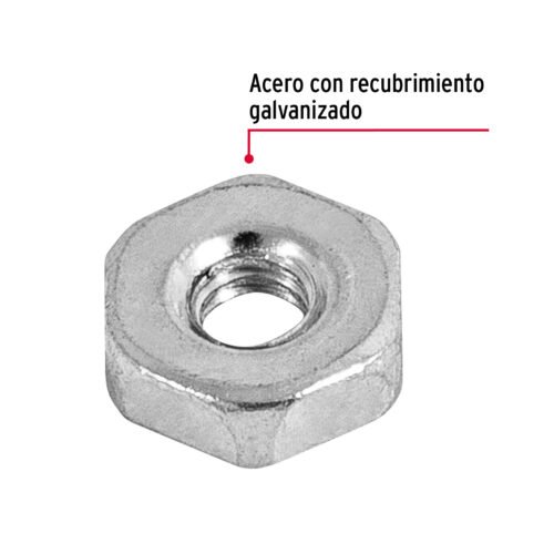 44553 - Bolsa con 1000 tuercas 1/8" hexagonales tipo Sakamura, FIERO