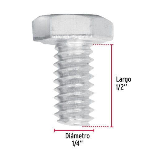 445562 44556 - Bolsa con 150 tornillos 1/4" x 1/2" tipo máquina, FIERO