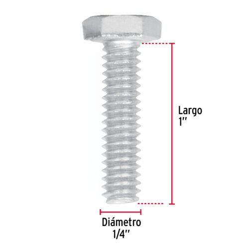 445582 44558 - Bolsa con 100 tornillos 1/4" x 1" tipo máquina, FIERO