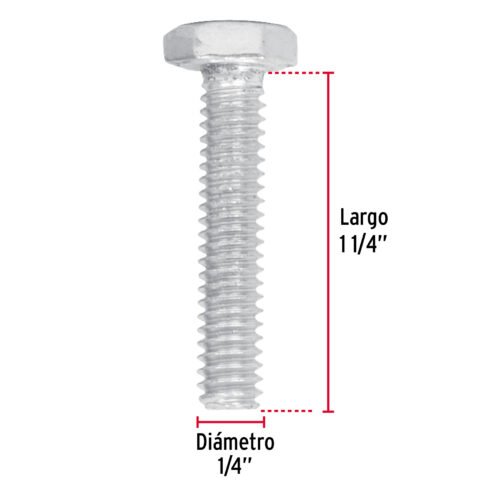 44559 - Bolsa con 100 tornillos 1/4" x 1-1/4" tipo máquina, FIERO