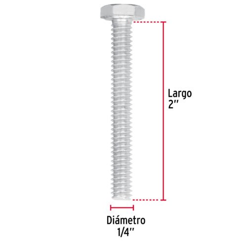 44561 - Bolsa con 60 tornillos 1/4" x 2" tipo máquina, FIERO