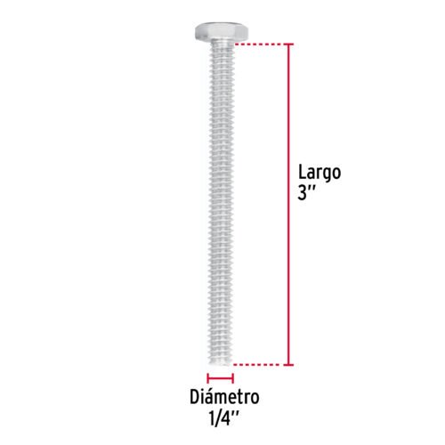 445632 44563 - Bolsa con 50 tornillos 1/4" x 3" tipo máquina, FIERO