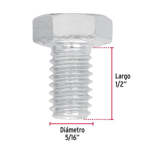 44564 - Bolsa con 100 tornillos 5/16" x 1/2" tipo máquina, FIERO