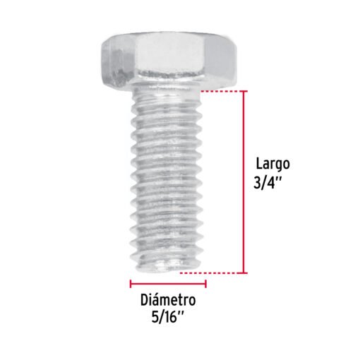 44565 - Bolsa con 80 tornillos 5/16" x 3/4" tipo máquina, FIERO