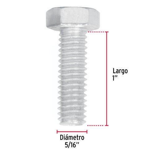 44566 - Bolsa con 60 tornillos 5/16" x 1" tipo máquina, FIERO