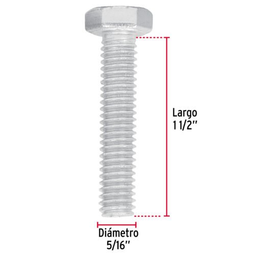 445682 44568 - Bolsa con 50 tornillos 5/16" x 1-1/2" tipo máquina, FIERO