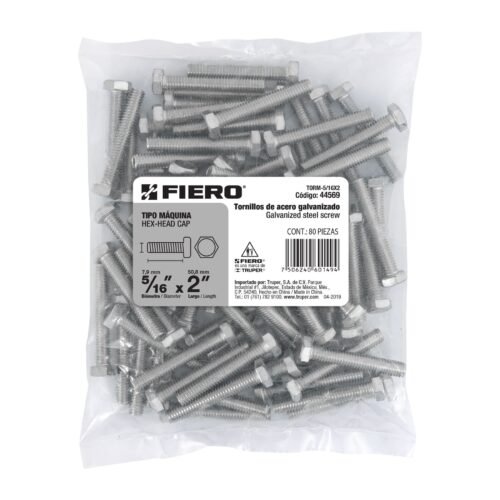 445693 44569 - Bolsa con 80 tornillos 5/16" x 2" tipo máquina, FIERO