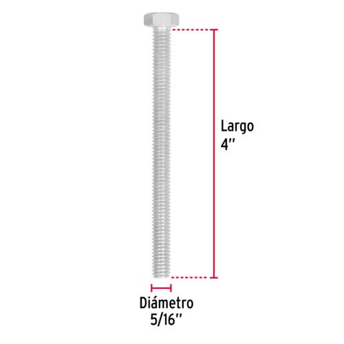 445732 44573 - Bolsa con 50 tornillos 5/16" x 4" tipo máquina, FIERO