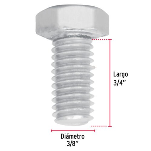 44574 - Bolsa con 50 tornillos 3/8" x 3/4" tipo máquina, FIERO