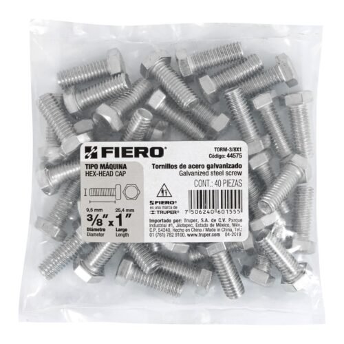 445753 44575 - Bolsa con 40 tornillos 3/8" x 1" tipo máquina, FIERO