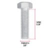44576 - Bolsa con 40 tornillos 3/8" x 1-1/4" tipo máquina, FIERO
