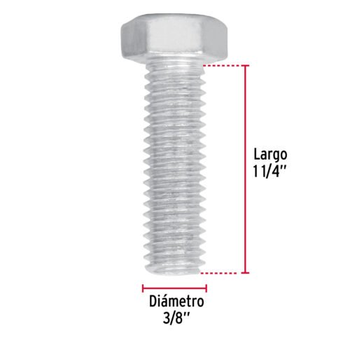 44576 - Bolsa con 40 tornillos 3/8" x 1-1/4" tipo máquina, FIERO
