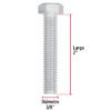 445782 44578 - Bolsa con 60 tornillos 3/8" x 2" tipo máquina, FIERO
