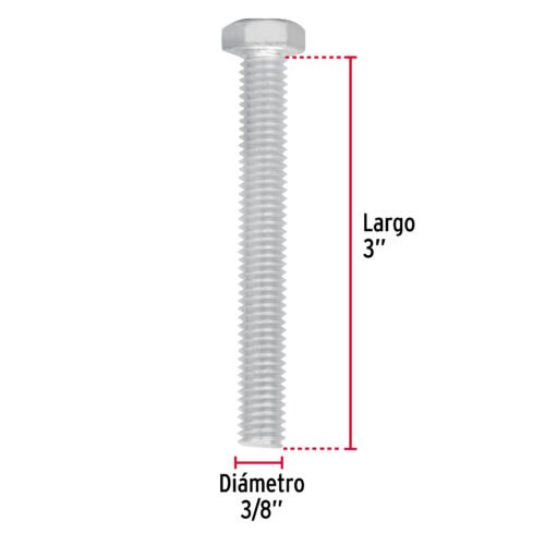 44580 - Bolsa con 40 tornillos 3/8" x 3" tipo máquina, FIERO