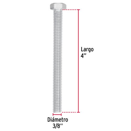 445822 44582 - Bolsa con 30 tornillos 3/8" x 4" tipo máquina, FIERO