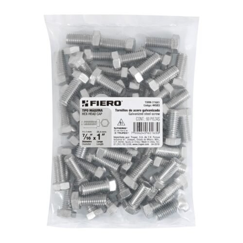 445833 44583 - Bolsa con 60 tornillos 7/16" x 1" tipo máquina, FIERO
