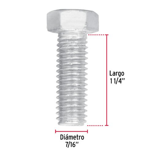 44584 - Bolsa con 50 tornillos 7/16" x 1-1/4" tipo máquina, FIERO