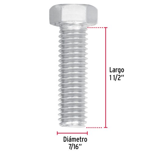 44585 - Bolsa con 50 tornillos 7/16" x 1-1/2" tipo máquina, FIERO
