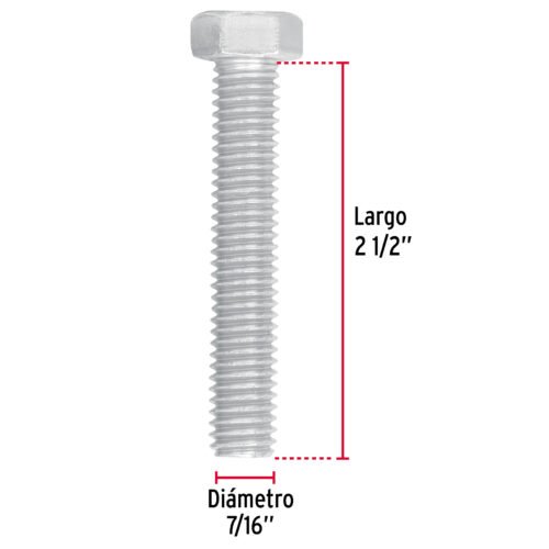 445872 44587 - Bolsa con 30 tornillos 7/16" x 2-1/2" tipo máquina, FIERO