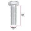 44593 - Bolsa con 30 tornillos 1/2" x 1-1/2" tipo máquina, FIERO
