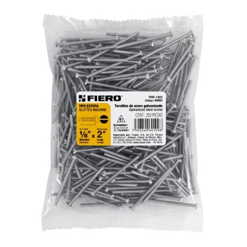 44605 - Bolsa con 250 tornillos 1/8" x 2" tipo estufa, FIERO