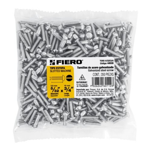44608 - Bolsa con 350 tornillos 5/32" x 3/4" tipo estufa, FIERO