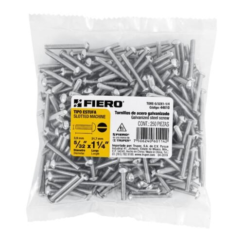 446103 44610 - Bolsa con 250 tornillos 5/32" x 1-1/4" tipo estufa, FIERO