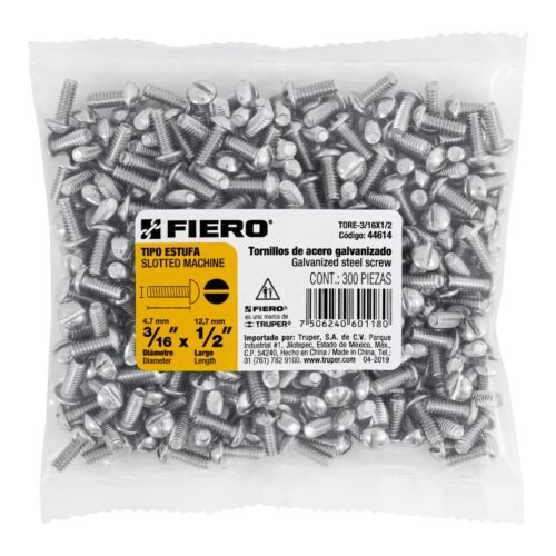 446143 44614 - Bolsa con 300 tornillos 3/16" x 1/2" tipo estufa, FIERO