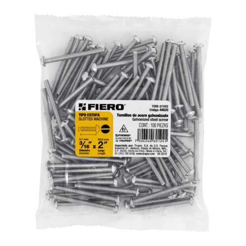 446203 44620 - Bolsa con 100 tornillos 3/16" x 2" tipo estufa, FIERO